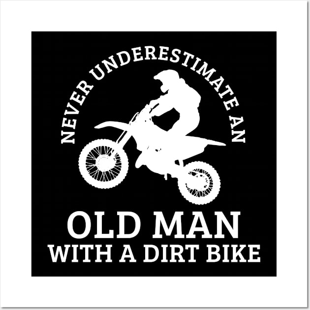 Dirt Bike Biker Old Man Wall Art by KAWAIITEE